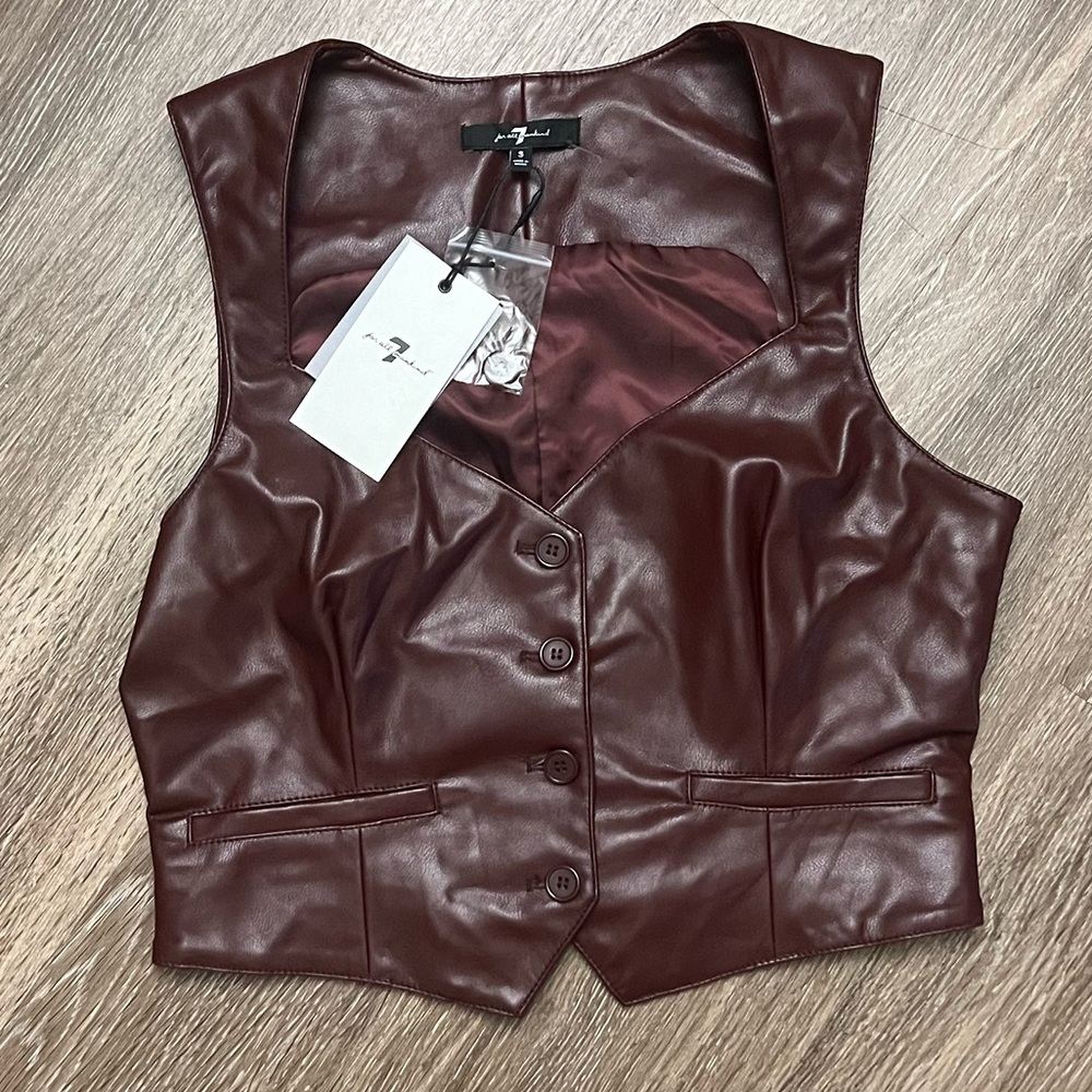 NWT 7 for All Mankind Leather Vest
